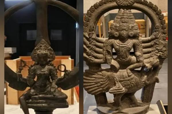 தமிழக சோழர் காலத்து நந்தி, பத்ரகாளி சூலம் தாயகம் திரும்புகிறது! தமிழக சோழர் காலத்து நந்தி, பத்ரகாளி சூலம் தாயகம் திரும்புகிறது!